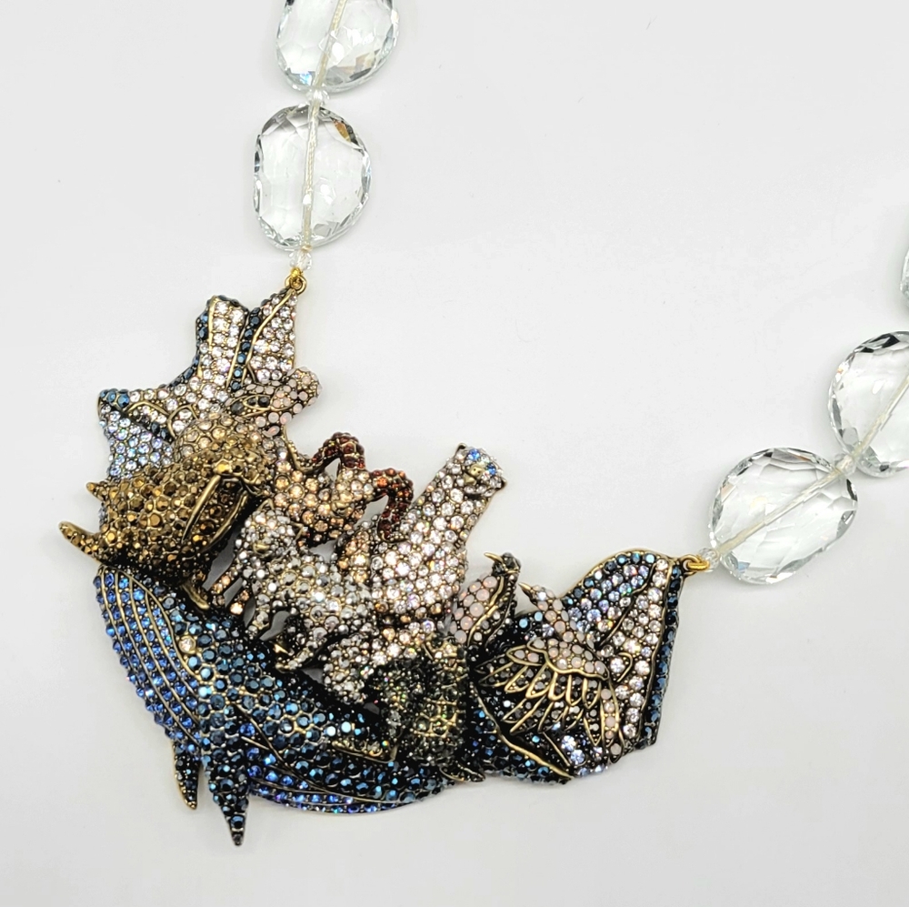 Heidi Daus Arctic Allure Sparklescape Ice Age Bib Necklace w/ Swarovski Crystals